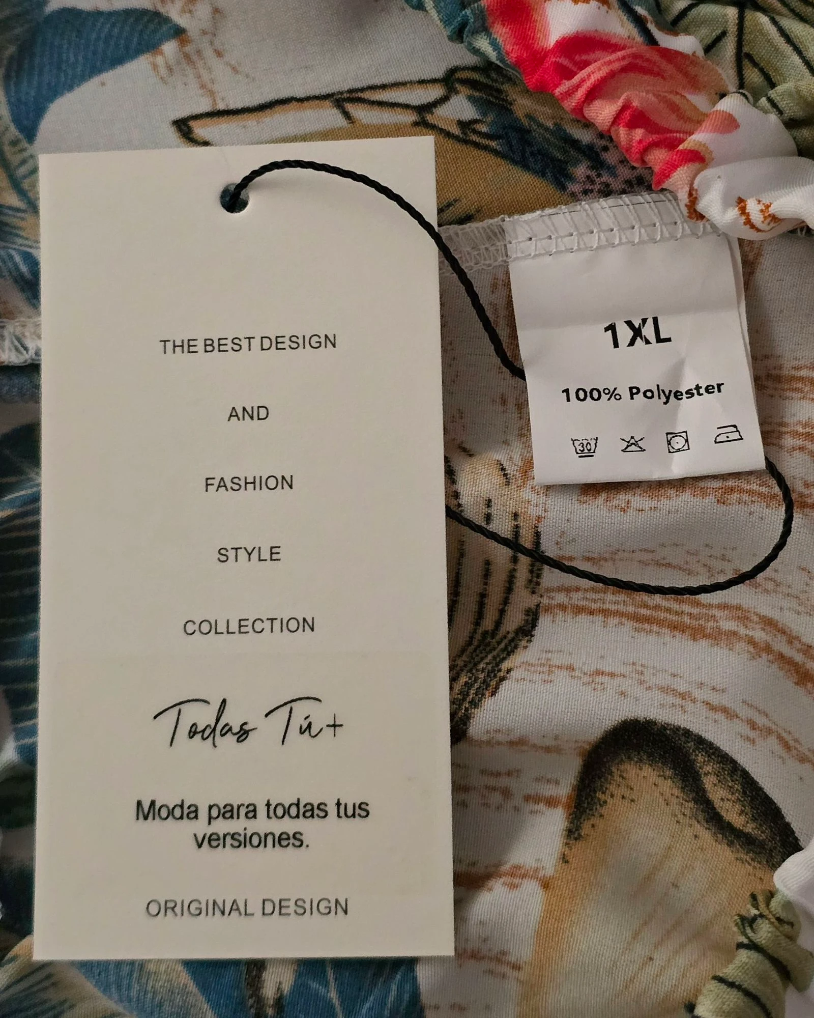 Tropisch bedrukte vloeiende broek – Maat 1XL – photo 3